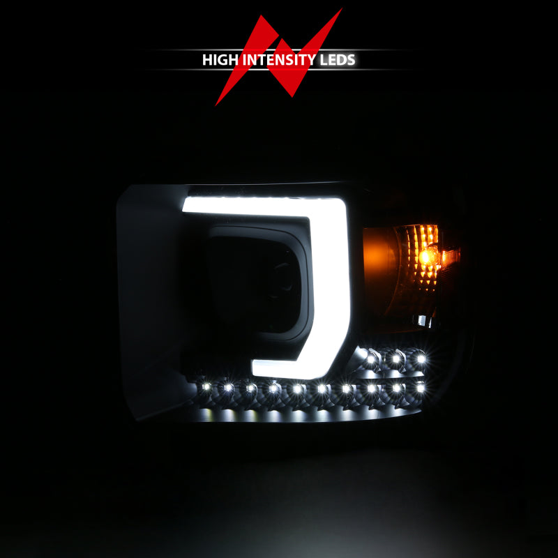 ANZO 2014-2015 Gmc Sierra 1500HD Projector Plank Style Headlight
