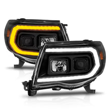 Load image into Gallery viewer, ANZO 05-11 Toyota Tacoma Projector Headlights w/Light Bar Switchback Black Housing