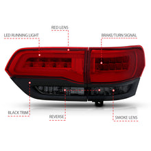 Load image into Gallery viewer, ANZO 2014-2016 Jeep Grand Cherokee LED Taillights Red/Smoke