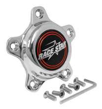 Load image into Gallery viewer, Race Star 5 Lug Cap Tall Plastic Chrome (incl. Medallion &amp; Screws)