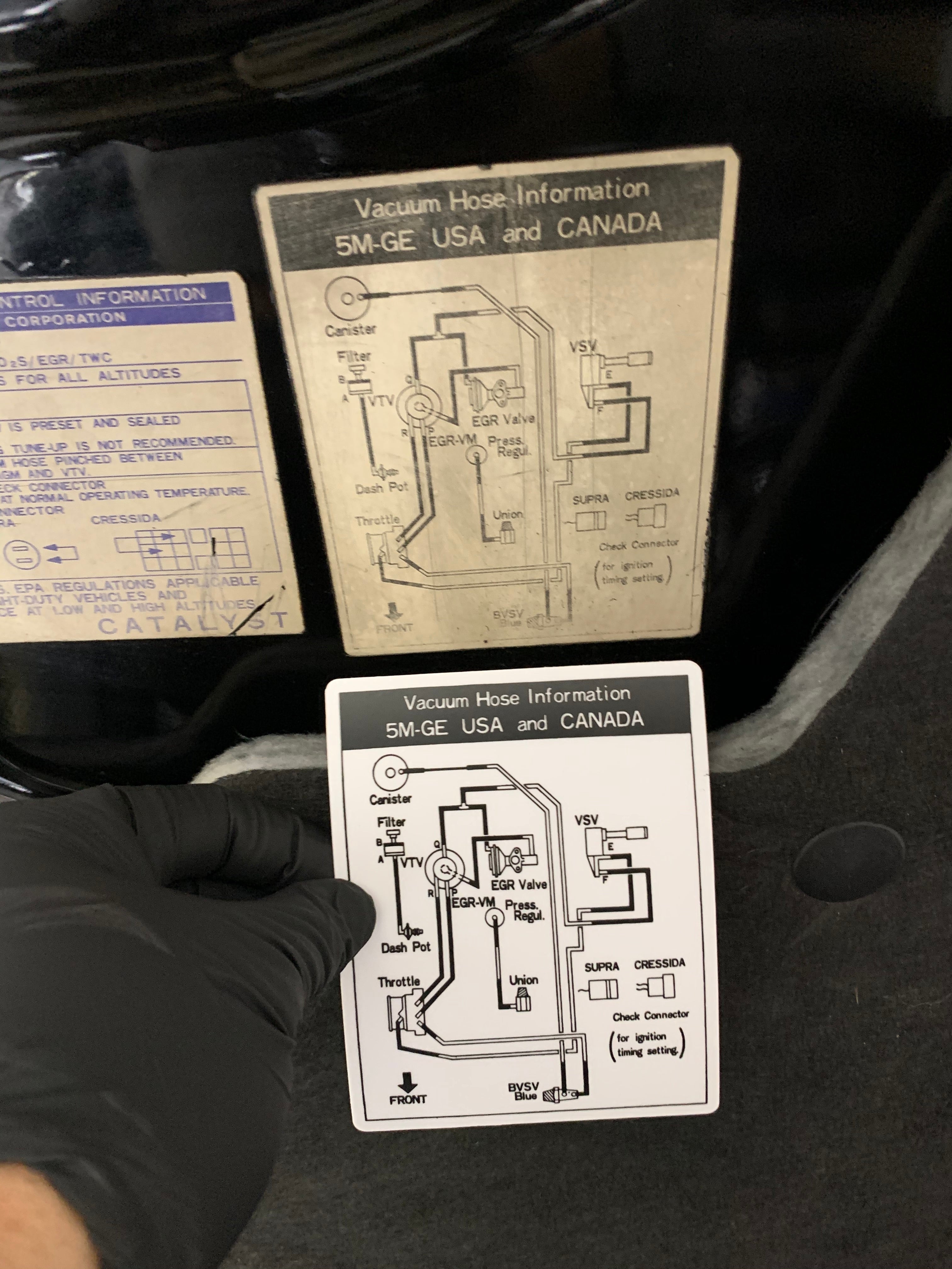 Toyota Celica Supra MKII Reproduction Decal Set