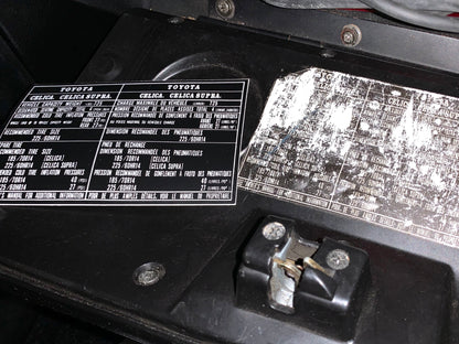 Toyota Celica Supra MKII Reproduction Decal (Glovebox)