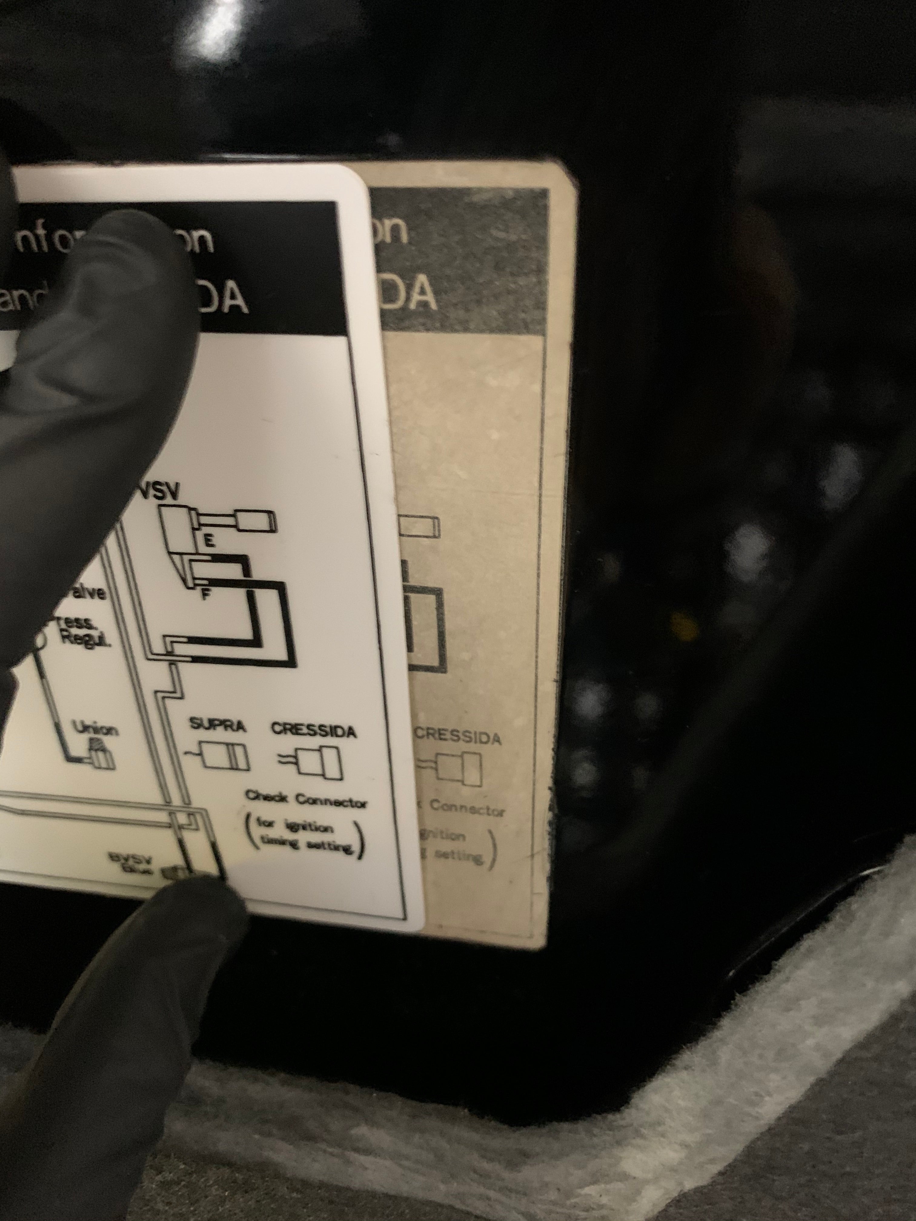 Toyota Celica Supra MKII Reproduction Decal (Fusebox)