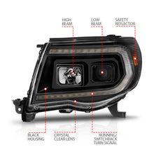 Load image into Gallery viewer, ANZO 05-11 Toyota Tacoma Projector Headlights w/Light Bar Switchback Black Housing