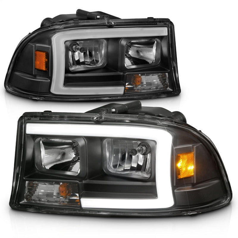 ANZO 97-04 Dodge Dakota/Durango Crystal headlight Set w/ Light Bar