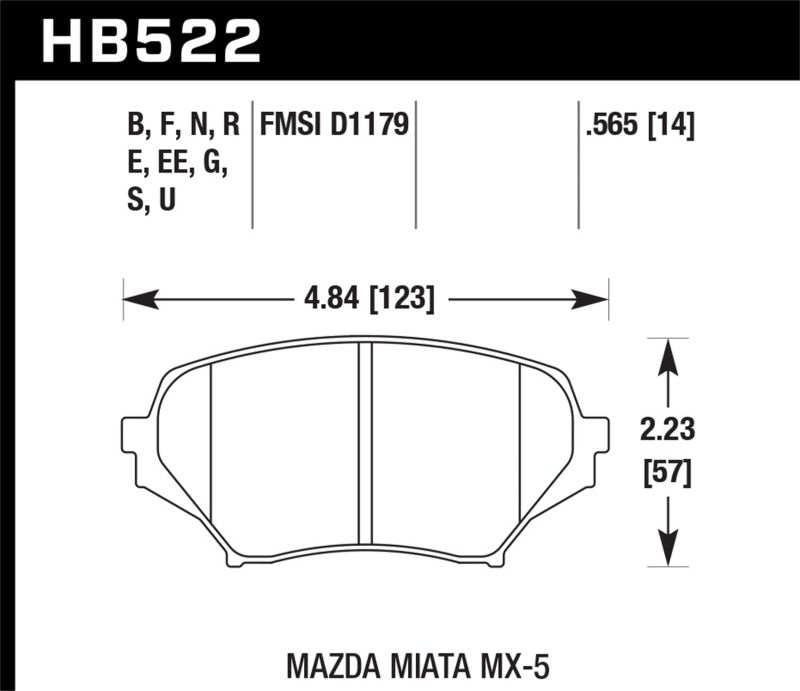Hawk 06-14 Mazda MX-5 Miata (NC) DTC-70 Race Front Brake Pads