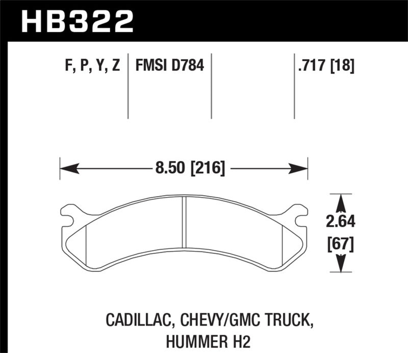 Hawk Chevy / GMC Truck / Hummer LTS Street Front Brake Pads