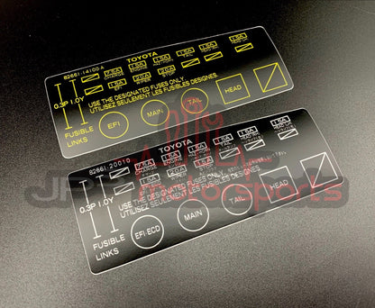 Toyota Celica Supra MKII Reproduction Decal Set