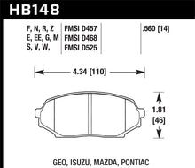 Load image into Gallery viewer, Hawk 90-93 Geo Storm / 90-92 Isuzu Impulse / 90-93 Mazda Miata DTC-60 Front Race Brake Pad